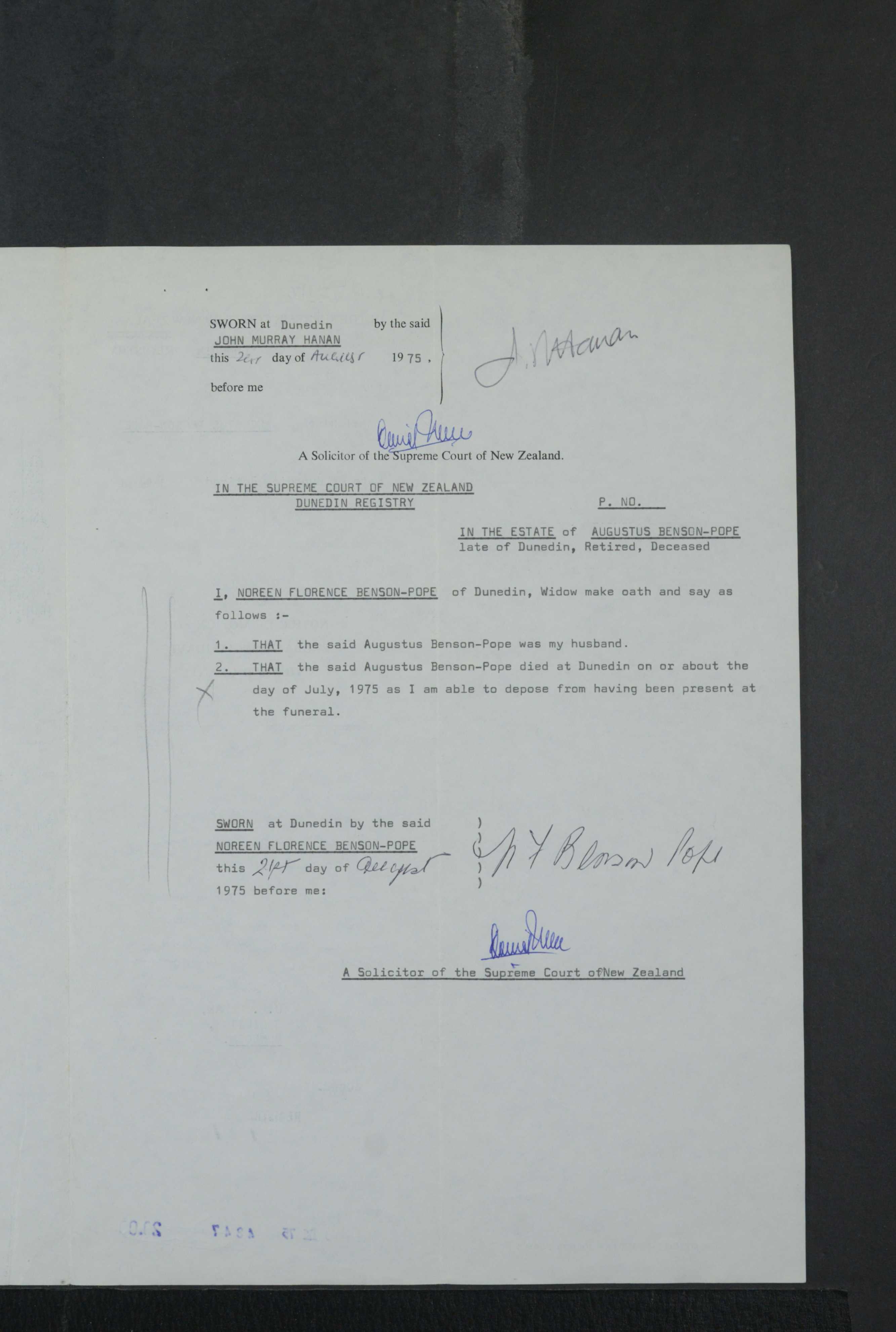 Augustus Benson-Pope’s estate papers, image 7 of 12