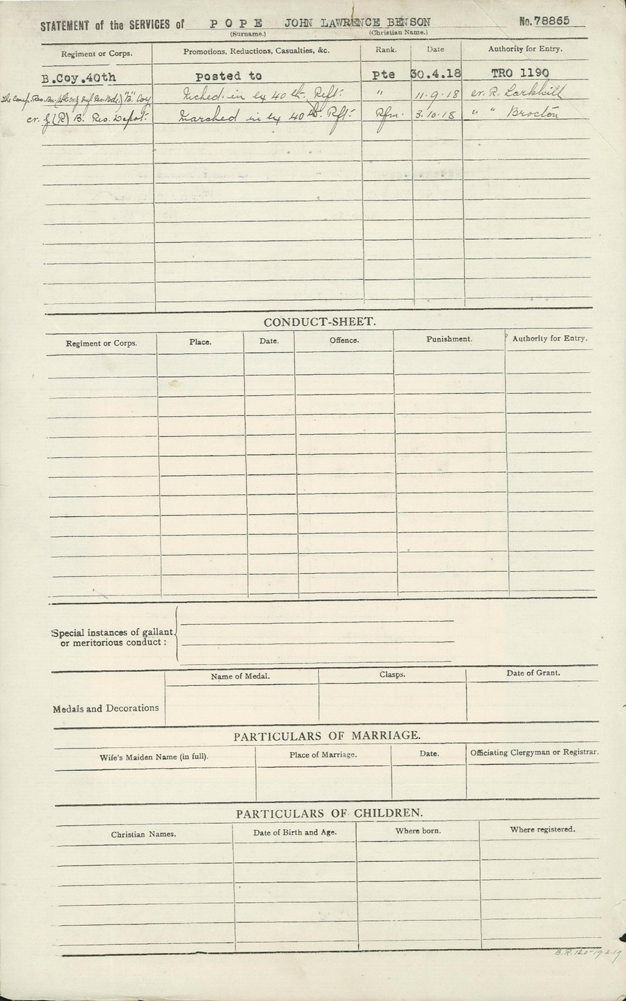 J. L. B. Pope main military file, image 3 of 50