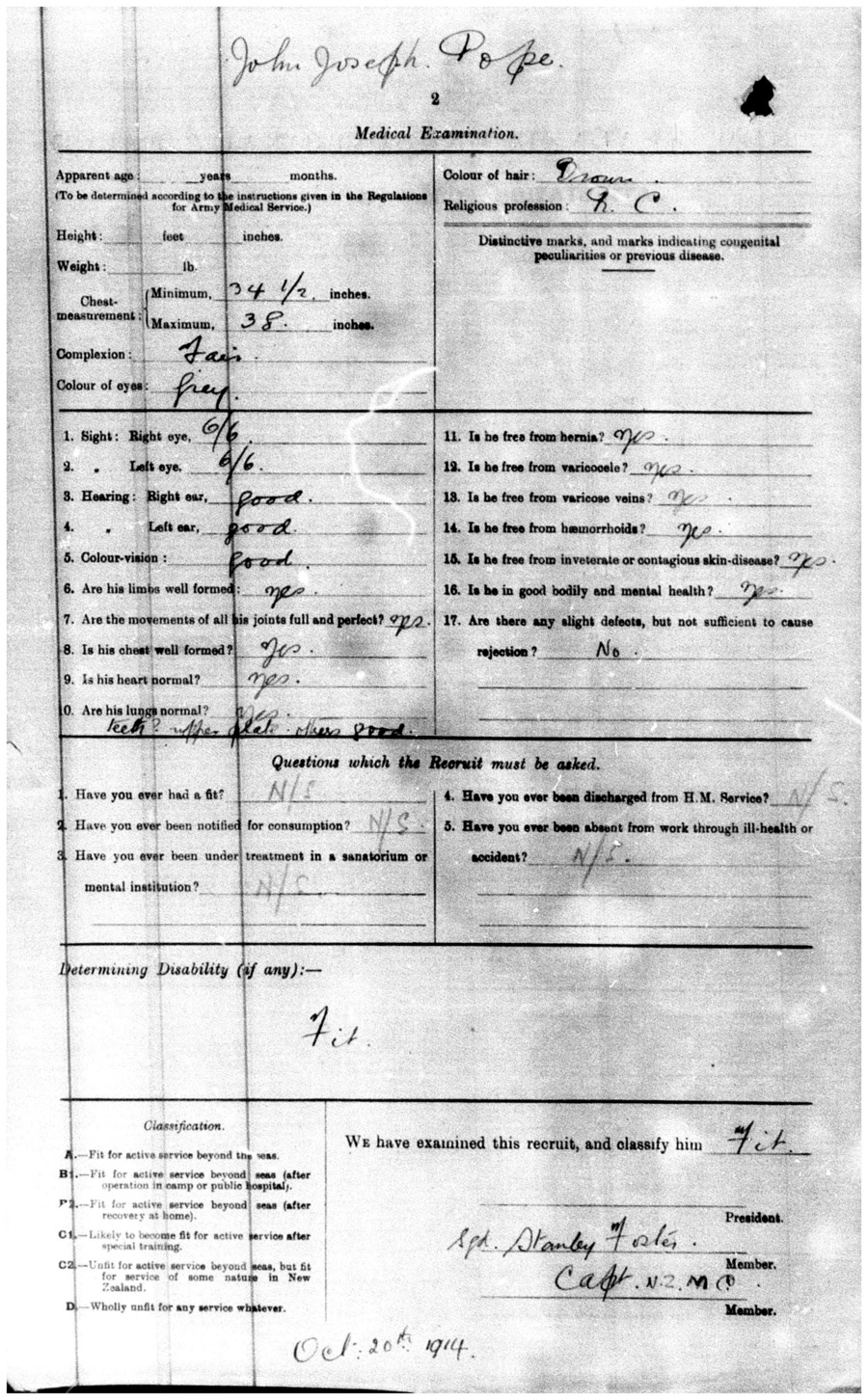 John Joseph Pope military file, image 17 of 25