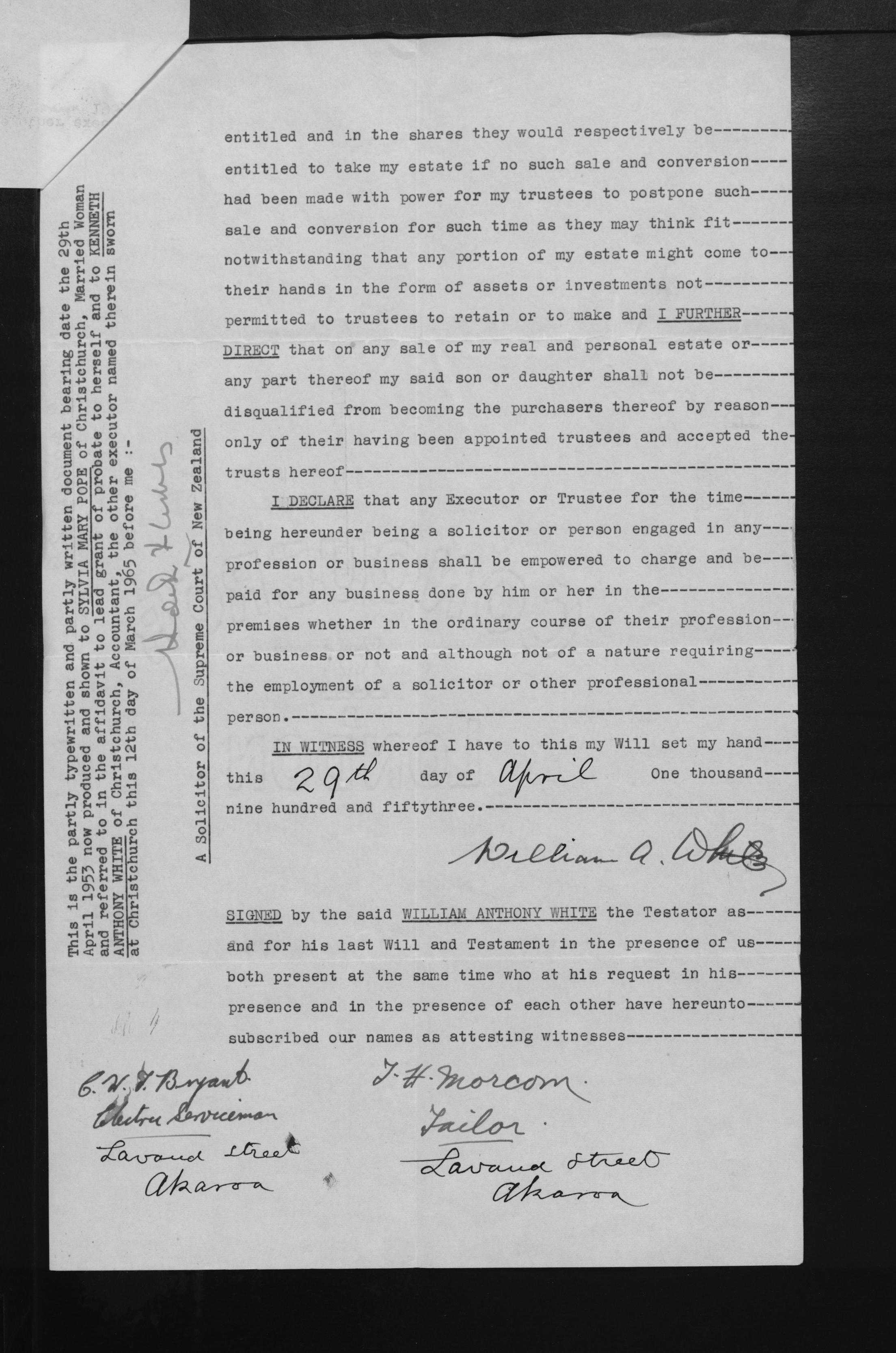 William Anthony White’s will and estate papers, image 3 of 11