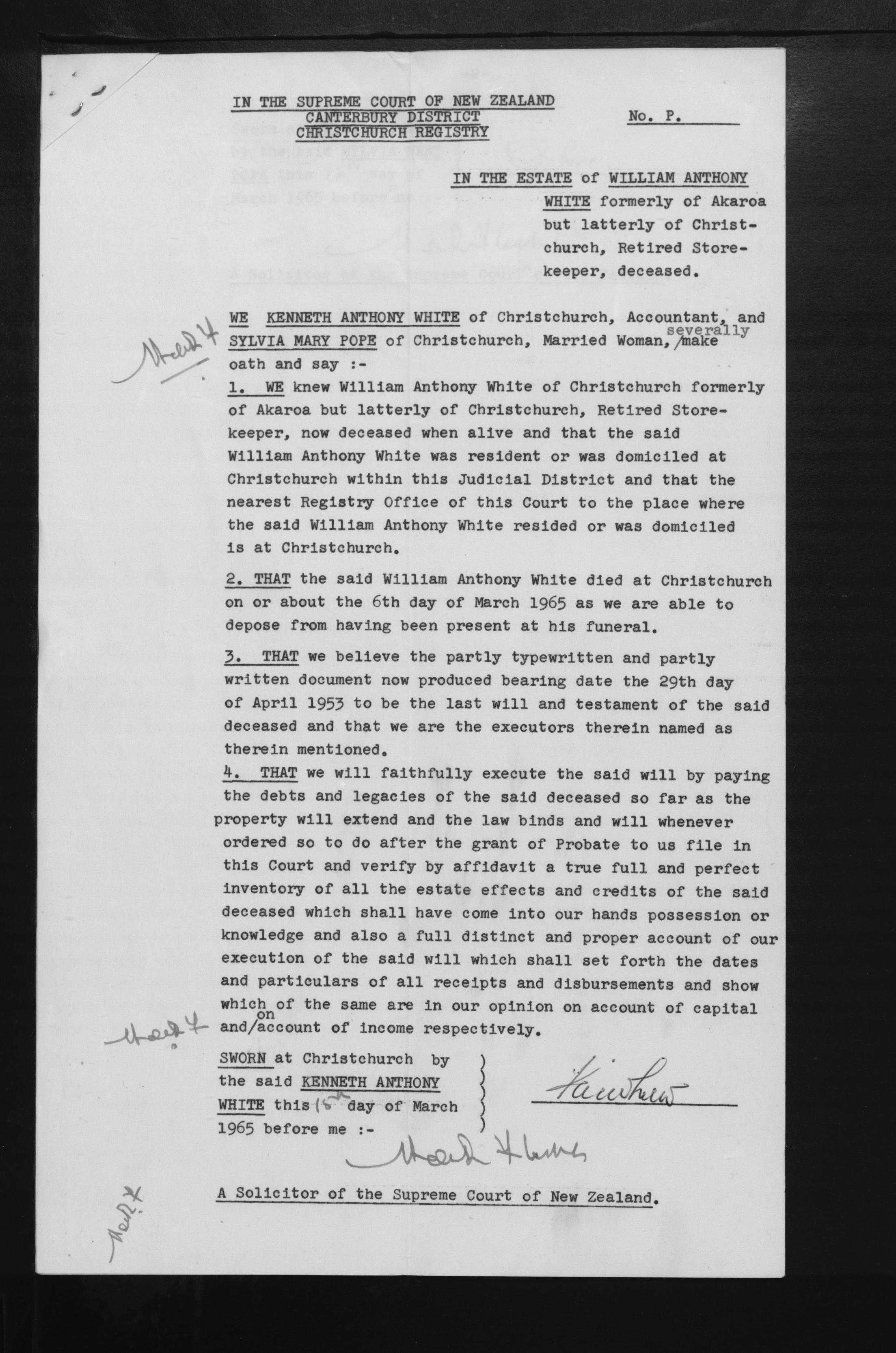 William Anthony White’s will and estate papers, image 7 of 11